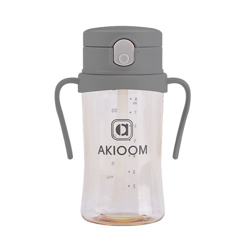 아키움 PPSU 원터치 빨대컵 260ml, 그레이, 1개