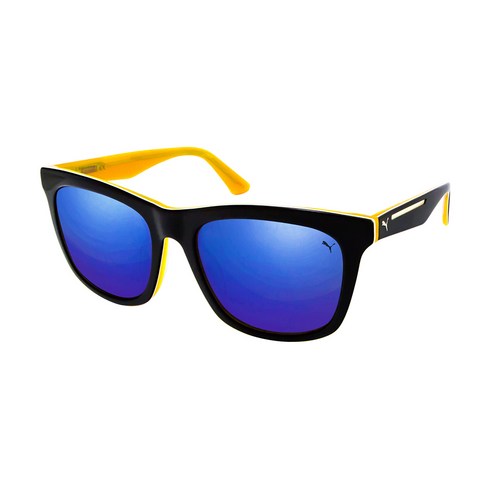 푸마 선글라스 PU-0088SK, BLUE MIRROR + MULTILAYER SHINY BLACK + SHINY WHITE + SHINY FLUO ORANGE(PU-0088SK-2)