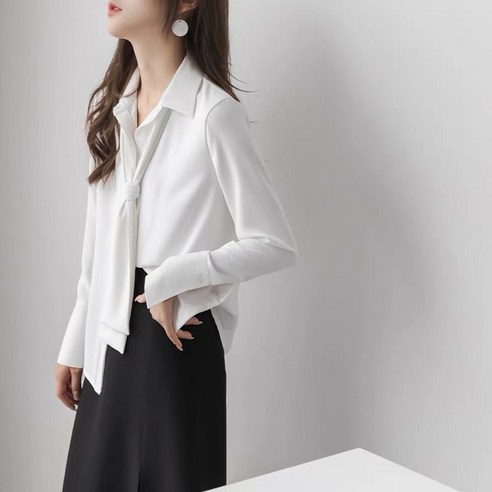 여성블라우스 여성용 MA 올데이 타이 긴팔 블라우스 Best Top3