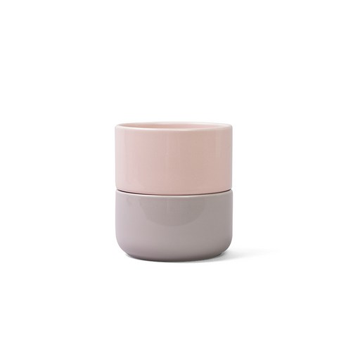 보울보울 국산 레트로라인 수저통 S, 파우더핑크 + 애쉬그레이, 1개