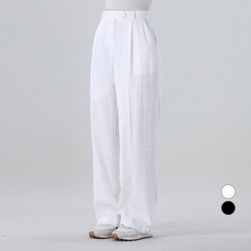 어썸어라운드 여성용 원버튼 비조 린넨 슬랙스