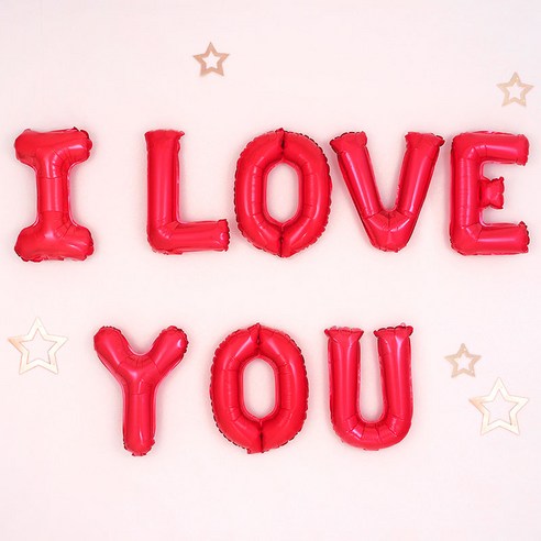파티팡 I LOVE YOU 은박풍선 세트, 레드, 3세트