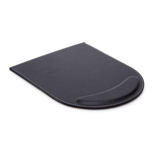 파라다이소 깔끔 반원 가죽 스티치 손목패드 마우스패드 20 x 25 cm, 블랙, 1개