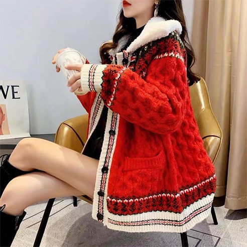 데이먼 카라 포인트 임산부 가디건 SDF013