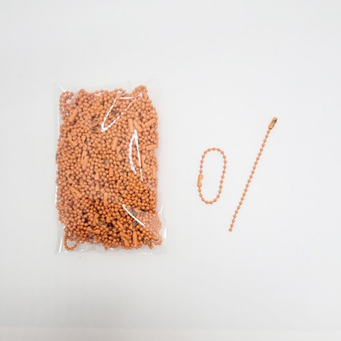 마다꾸미 볼체인 컬러군번줄 줄구슬 10cm, 오렌지, 50개