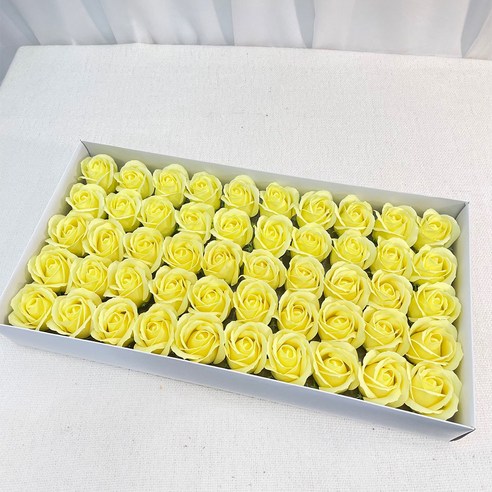 이플린 3겹 비누꽃 장미 50p, 연노랑