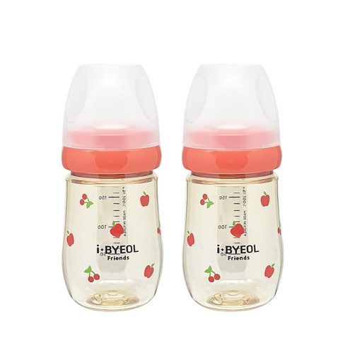 아이별프렌즈 아기 애플체리 PPSU 젖병 180ml 트윈팩, 레드, 1개