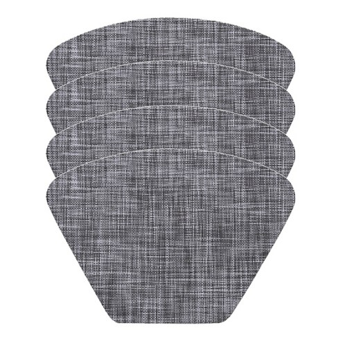 마켓감성 단색 팬 모양 테이블 매트 4p, 그레이, 45 x 30 cm