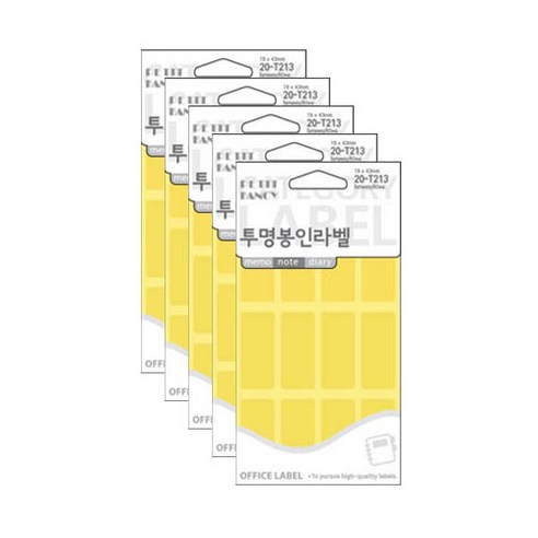 쁘띠팬시 투명봉인라벨 견출지 20-T213, 투명, 5개입, 5개