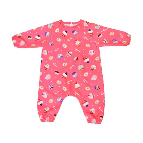 바니키즈 유아용 방수 전신 엉덩이 무봉제 미술가운, 컵케잌