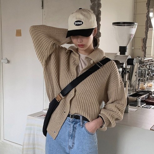 모코블링 여성용 하찌모찌 카라 가디건