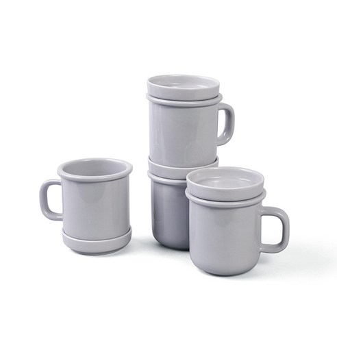 보울보울 노르딕볼볼 뚜껑머그컵 340ml x 4p + 소스볼 4p 세트, 애쉬그레이, 1세트
