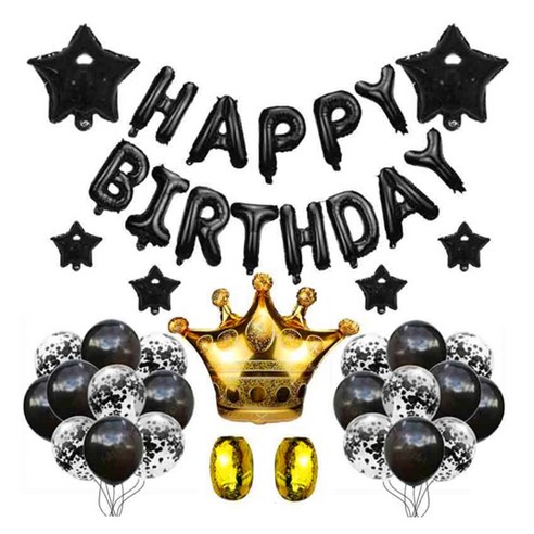 마켓피오 크라운 생일파티 풍선세트, 타입4, 1세트