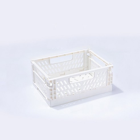 다용도 수납 정리함 폴딩 박스 M, 화이트, 1개