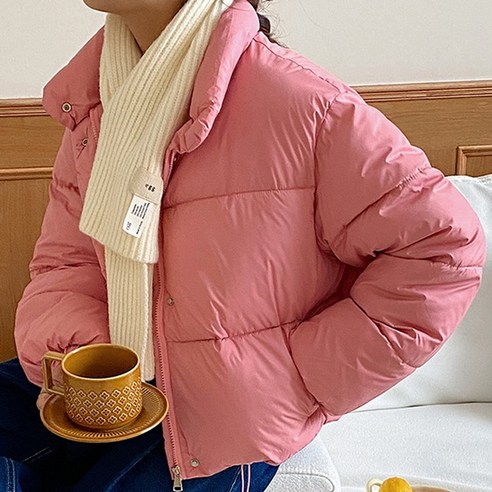 아이엠몽 여성용 하하 스트링 오버핏 숏패딩
