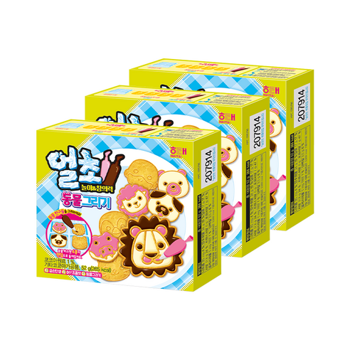 얼초 동물 그리기 초콜렛만들기세트 52g, 동물비스켓4종, 3세트