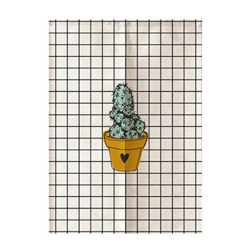 에이홉 선인장그림 파티션 커튼, Type 04