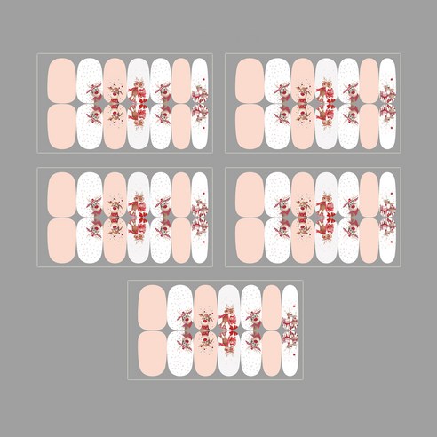 MA 트리 장식 성탄절 네일 스티커 14p, 5개, TYPE4
