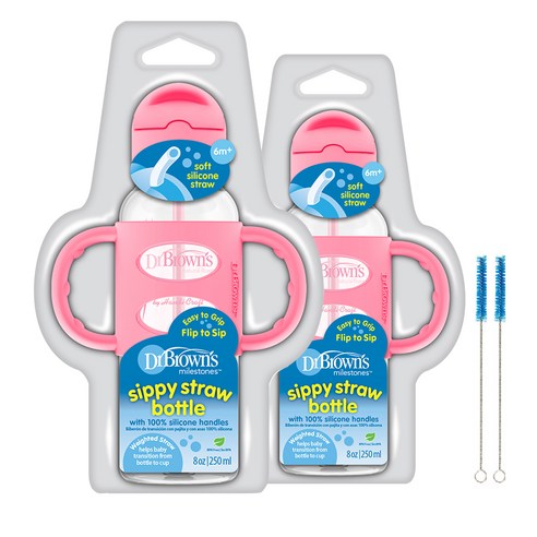 닥터브라운 내로우 시피 빨대컵 250ml x 2p, 2개, 핑크