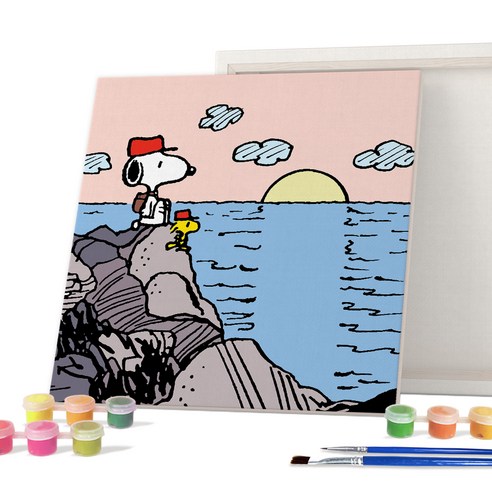 아이러브페인팅 피너츠 DIY PAINTING 25 x 25 cm, 스누피 해돋이, 1개