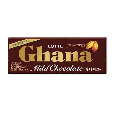 가나 마일드 밀크 초콜릿, 34g, 1개