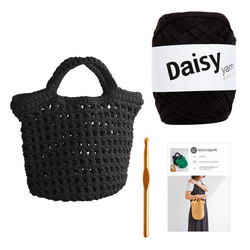 야나 데이지 데일리백 DIY패키지 세트, 24 검정, 1세트