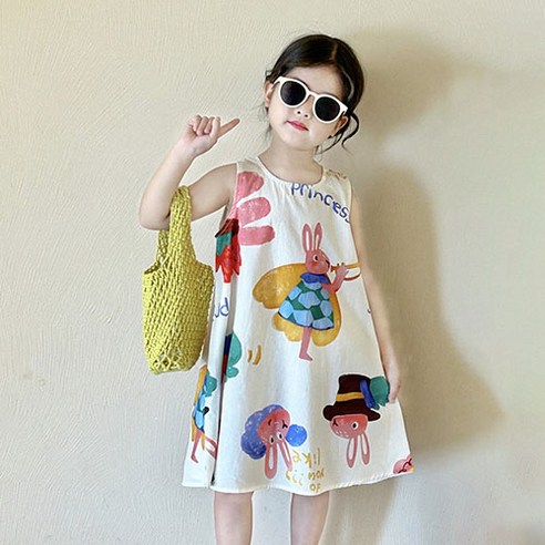 꼰띠키즈 여아용 통기성 토피 원피스