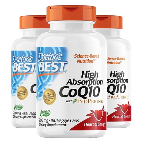 닥터스베스트 하이 앱솔션 CoQ10 200mg 베지 캡, 180정, 3개