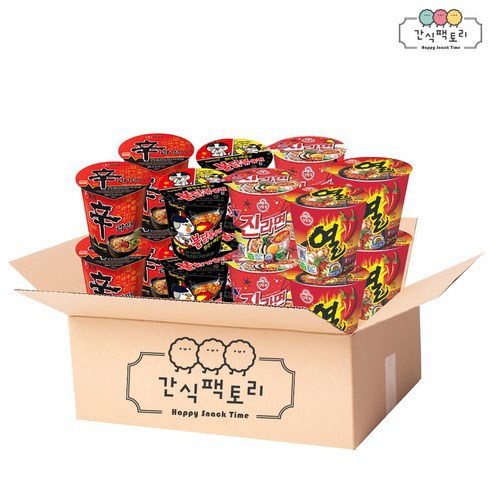 [간식팩토리] 소컵 얼얼한 4종 (신라면4+불닭볶음면4+열라면4+진라면4) 소컵 총 16입, 16개