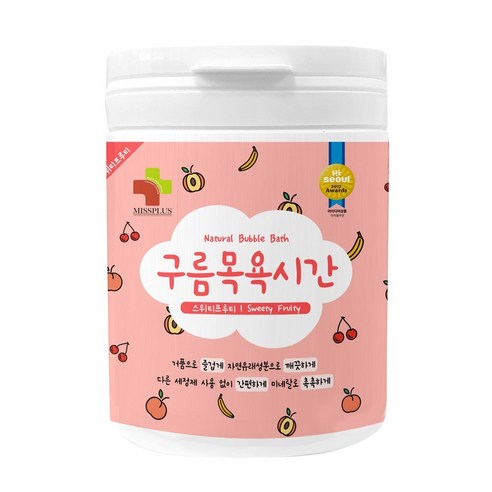 미스플러스 구름목욕시간 유아 입욕제 대팩 스위티푸르티, 500g, 1개