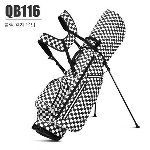 PGM 골프백 스탠드백 여성용 경량 클럽백 QB116, QB116-Black 격자 무늬 가방