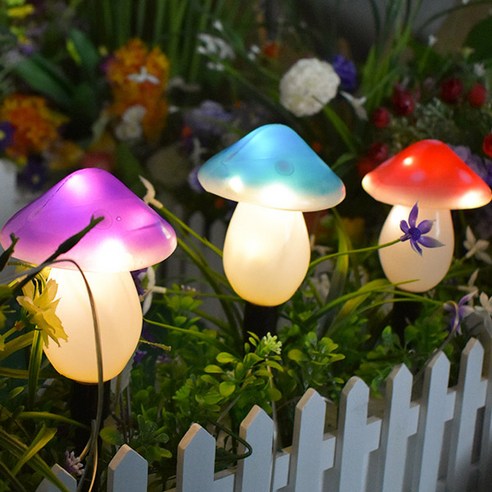 진성 태양광 LED 버섯장식등 (3개세트) 버섯등 정원등 잔디등