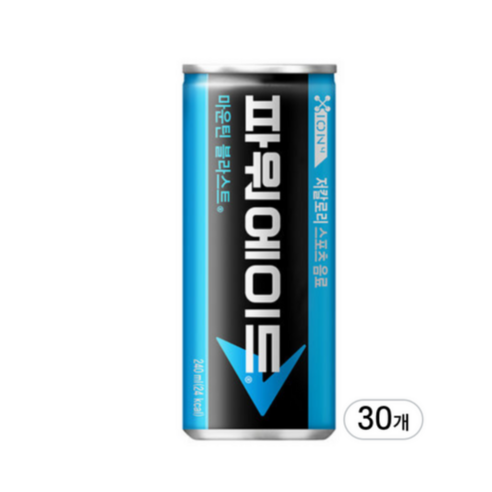 롯데칠성음료 머리까지 시원해지는 느낌 솔의눈, 240ml, 30개 이온음료캔 10 코카콜라 파워에이드 마운틴 블라스트, 30개, 240ml