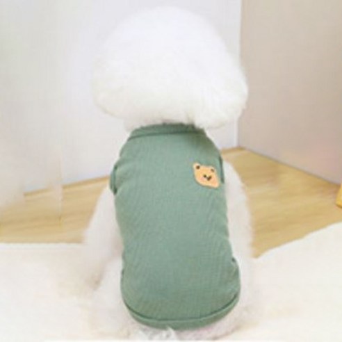 앨리독 강아지옷 와플곰 티셔츠, 그린