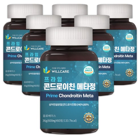 윌케어 프라임 콘드로이친 메타정 알약 HACCP 식약처인증, 6병
