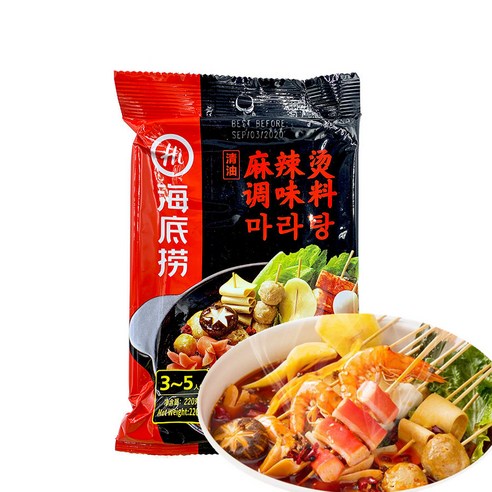 터보마켓 중국식품 하이디라오 마라탕 마라소스 양념 중국 향신료 220g, 1개