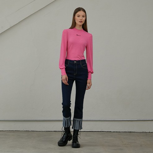 [에고이스트]하이넥 래터링 티셔츠(EN4CL060)