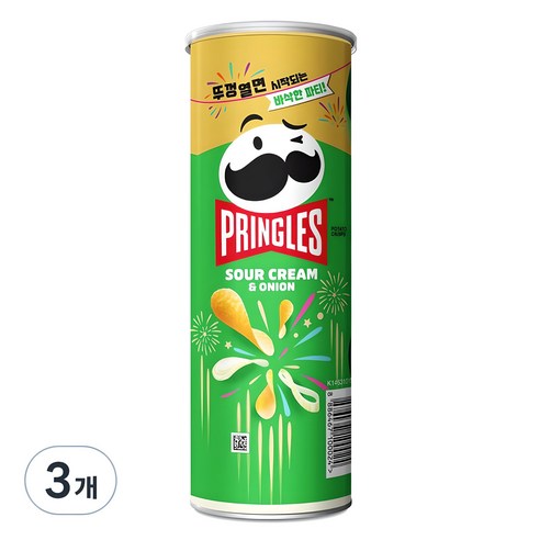 프링글스 사워크림 앤 어니언, 110g, 3개
