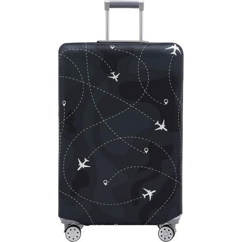 여행용 가방 커버 세탁 가능한 여행 보호대 긁힘 방지 핏 1832인치, 2-Air Line BLACK, L(26-28inch suitcase), 1개