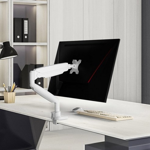 공간 효율과 아름다움을 동시에, 카멜 MSS1H 슬림형 고중량 모니터암 화이트 에디션