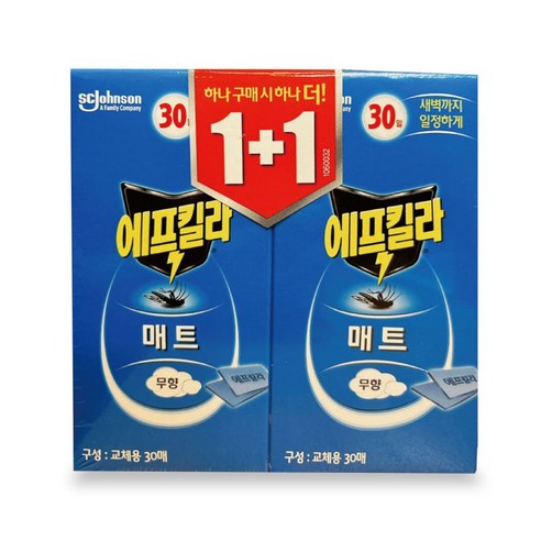 모기퇴치 모기약리필 무향 에프킬라 매트 30매 1+1, 1개 - 개미/바퀴벌레약 | 쿠팡