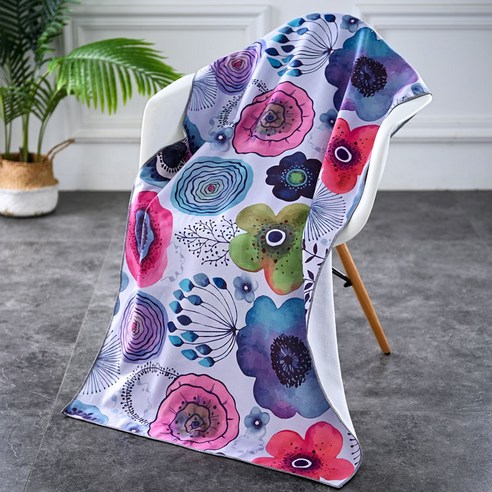 락인 대형 비치타올 캠핑매트 비치타월 큰수건, 150cm*70cm, 04 루프 플라워, 1개