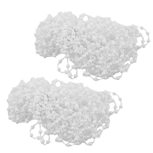 루브르 슬랫 커튼 비즈 용 2Pcs 10m 3.5 " (89mm) 블라인드 하단 체인, 화이트, POM