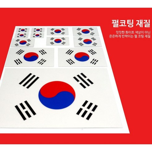 1+1 자동차량용 오토바이크 펄코팅 태극기 엠블럼 스티커 12pcs 세트 2개, 12개 1세트 X 2개