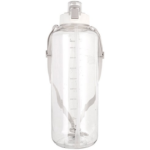 내열고온대용량플라스틱빨대 스포츠 물컵, 하얀색, 2000ml