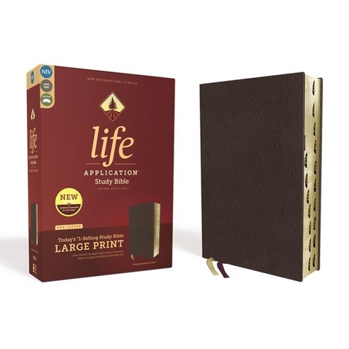 NIV: Life Application Study Bible (3rd Ed / Large Print / Bonded Leather / Burgundy / Red Letter Edition / Thumb Indexed), Zondervan Publishing House