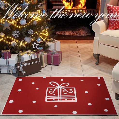 KORELAN 2022 입주문 바닥깔개 입구 가정용 크리스마스 장식 카펫 바닥깔개, 미니 크리스마스 - 선물 상자