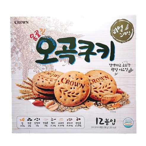 스윗플래닛 옹골진 오곡쿠키, 288g, 1개