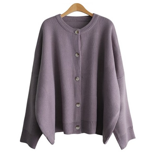 제니트 여성 루즈핏 라운드넥 도톰 니트 가디건 마를루즈CD