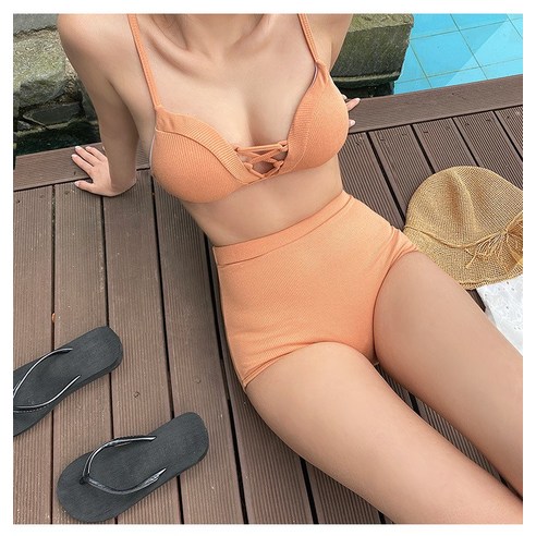 DFMEI 수영복 여성 쓰리피스 온천 슈트 분할 슬림 수영복 집결 하이웨이스트, DFMEI 이미지 컬러